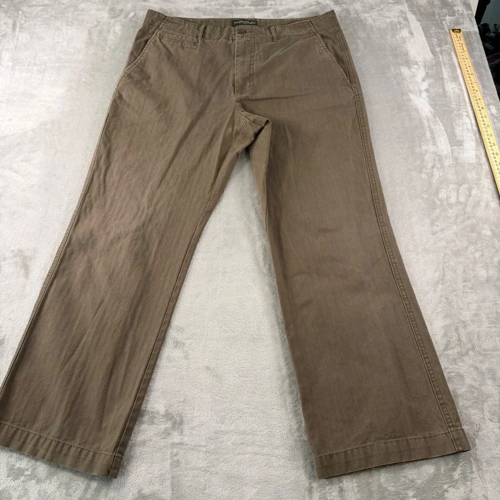 Banana Republic Men's 36x30 Herringbone Pants Brown Straight Leg 498974